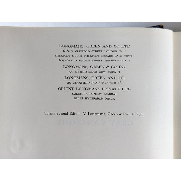 Vintage Grays Anatomy hardcover book 1958, 32nd Centenary Edition, Medical Human - Picture 6 of 10